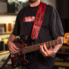 استرپ گیتار چرم اسپلتر Splatter Black Red Guitar Strap
