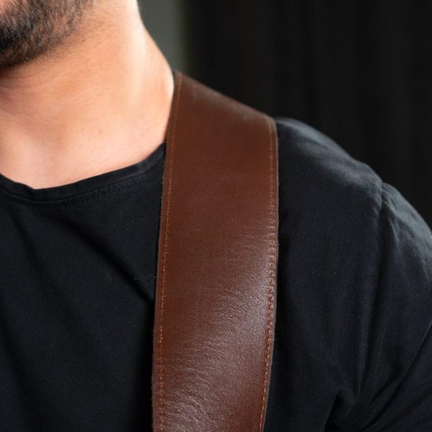 استرپ گیتار تمام چرم (دو لایه) Guitar Strap 2 Layer Leather - تصویر 5