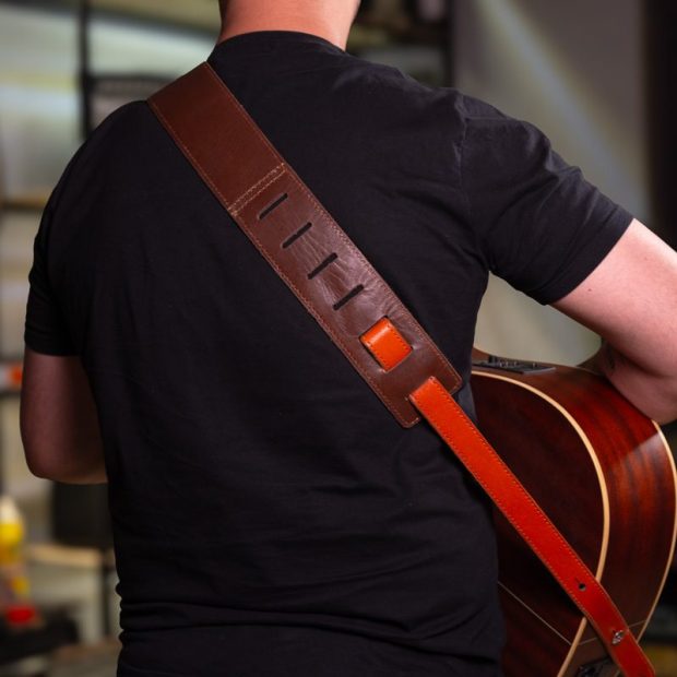 استرپ گیتار تمام چرم (دو لایه) Guitar Strap 2 Layer Leather - تصویر 4