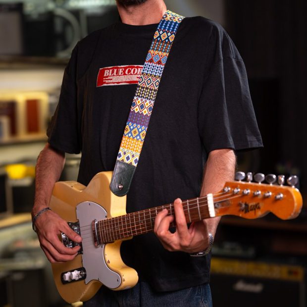 استرپ گیتار فرکتال گیره سبز Fractal Guitar Strap
