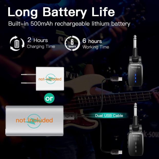 وایرلس گیتار XIAOKOA UHF UD12DX Wireless Guitar System - تصویر 8
