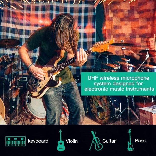 وایرلس گیتار XIAOKOA UHF UD12DX Wireless Guitar System - تصویر 7
