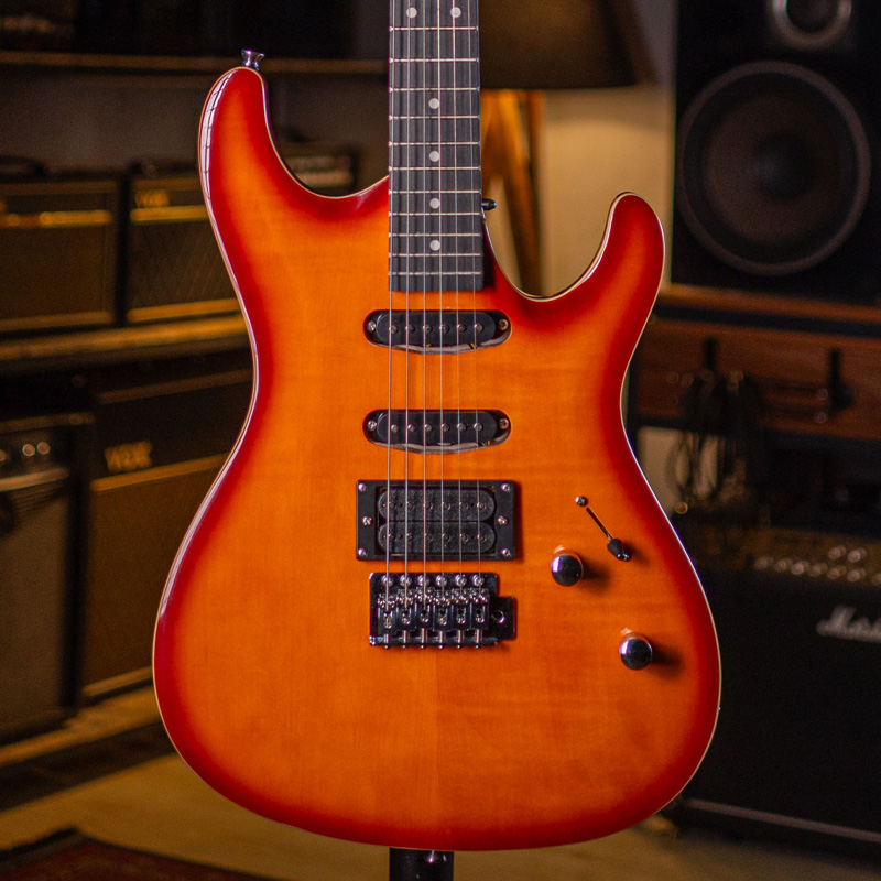 VGE1003-pacoguitar-0 گیتار الکتریک آیبانِز Ibanez HSS Strat Orange China - Image 1