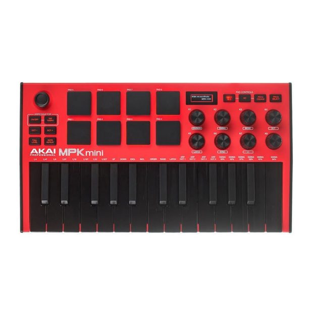 میدی کنترلر آکایی AKAI MPK Mini MK3 Red - تصویر 4