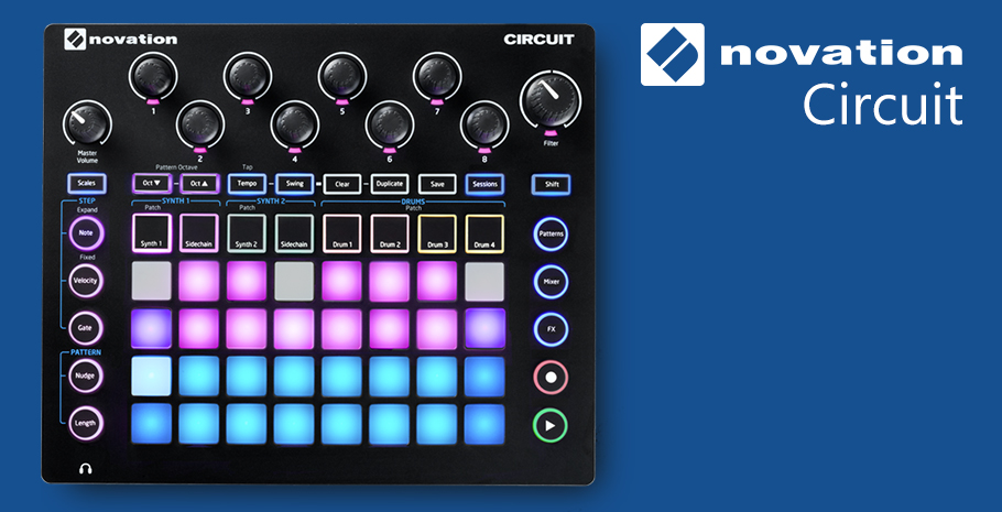 Novation Circuit سینتی سایزر و پد کنترلر Novation Circuit سینتی سایزر و پد کنترلر