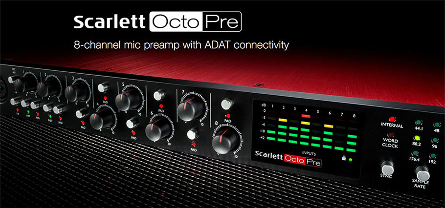 Focusrite Scarlett OctoPre پری آمپ Focusrite Scarlett OctoPre پری آمپ