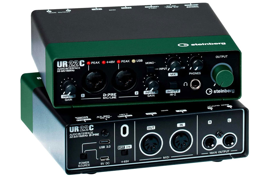 کارت صدای اشتنبرگ Steinberg UR22C Green گیتار الکتریک Ibanez RGRT421 WK