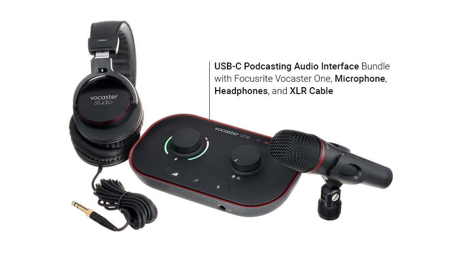 کارت صدا و پکیج استودیو Focusrite Vocaster One Studio کارت صدا و پکیج استودیو Focusrite Vocaster One Studio