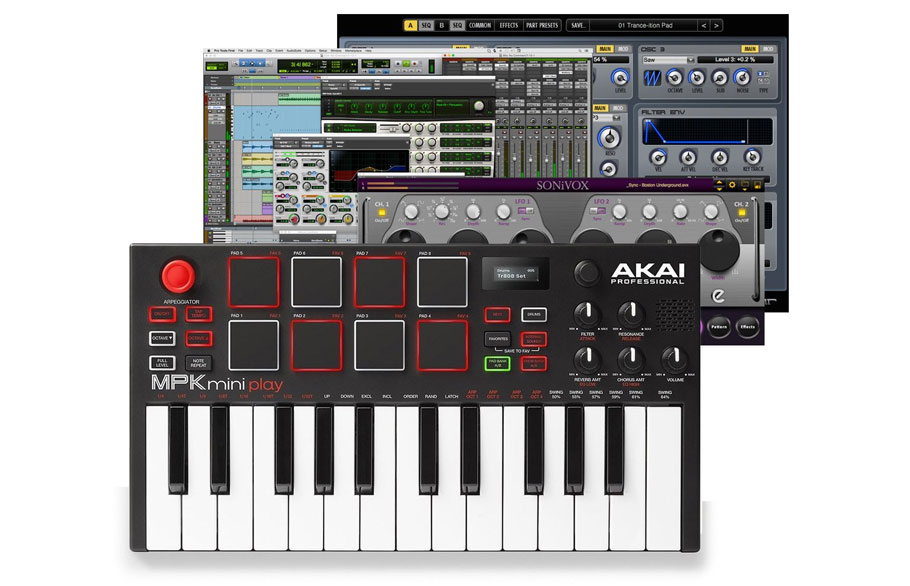 میدی کنترلر Akai MPK Mini Play میدی کنترلر Akai MPK Mini Play