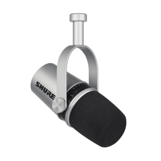 shure-mv7-silver-01-800x800-1.jpg میکروفون یو اس بی شور Shure MV7 Silver - تصویر 1